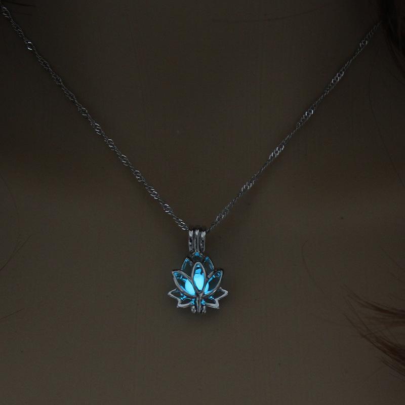 Yoga Lotus Luminous Pendant Necklace