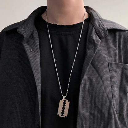 Lock Layered Chains Punk Necklace