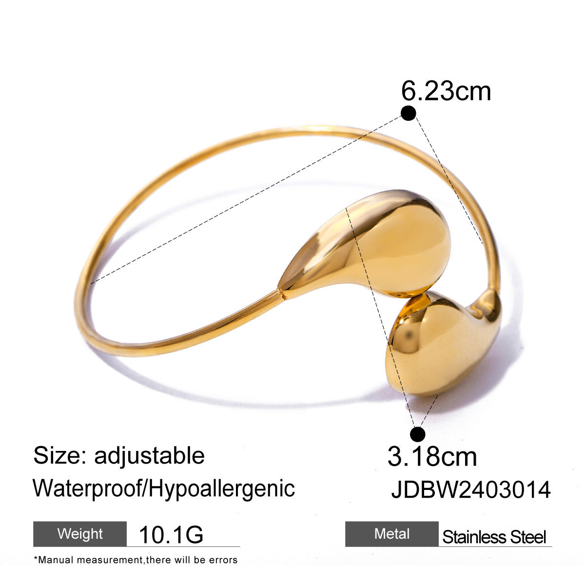 Irregular Water Drop Twist Adjustable Bangles