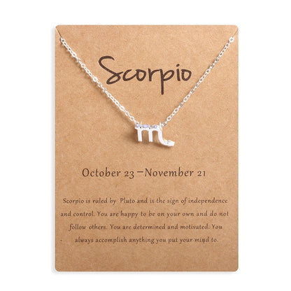 12 Zodiac Sign Constellation Pendant Necklace