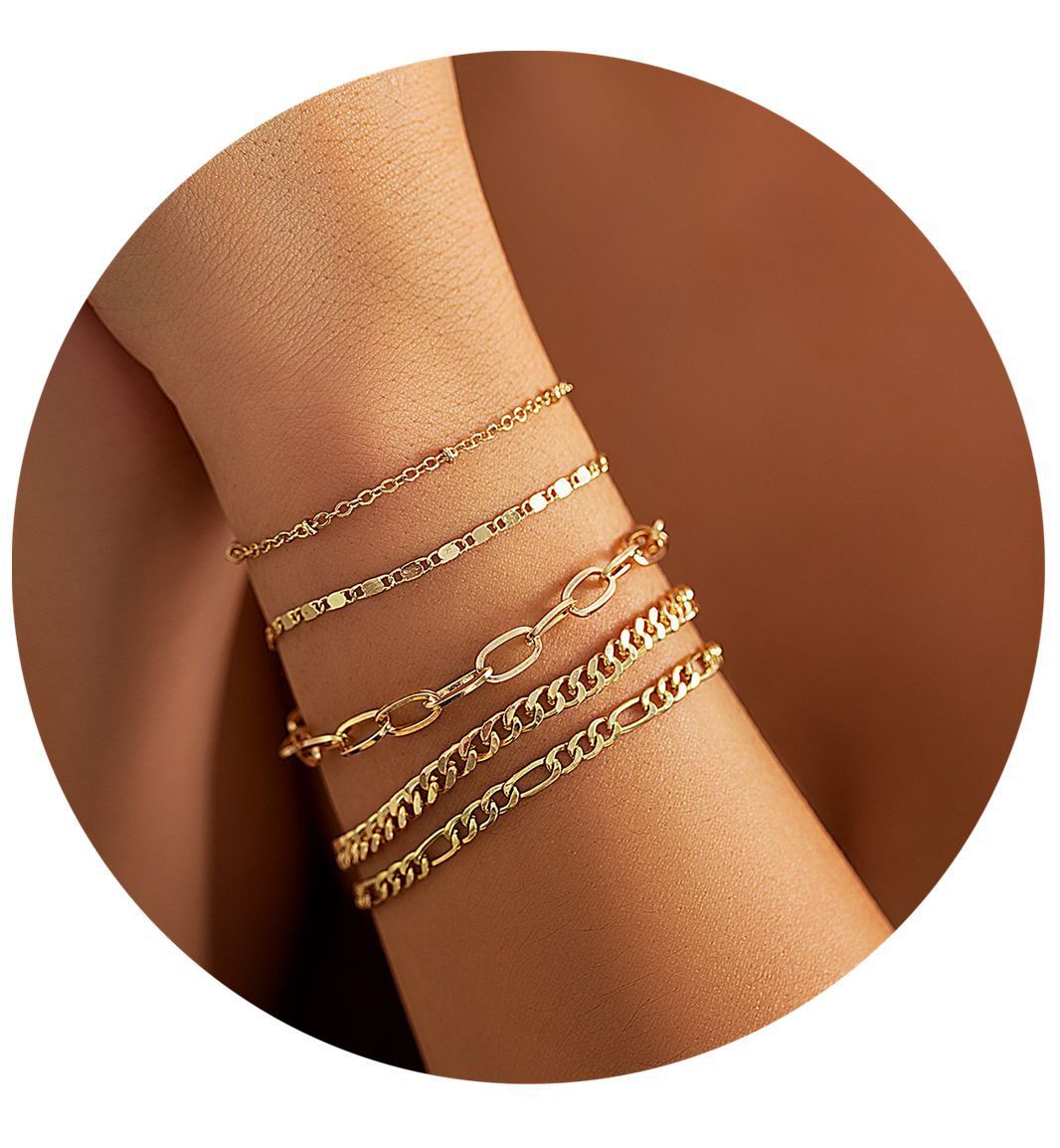 Simple Twin Cross Chain Bracelet for Women – Gold Electroplated Metal, Geometric Style, Personality Jewellery