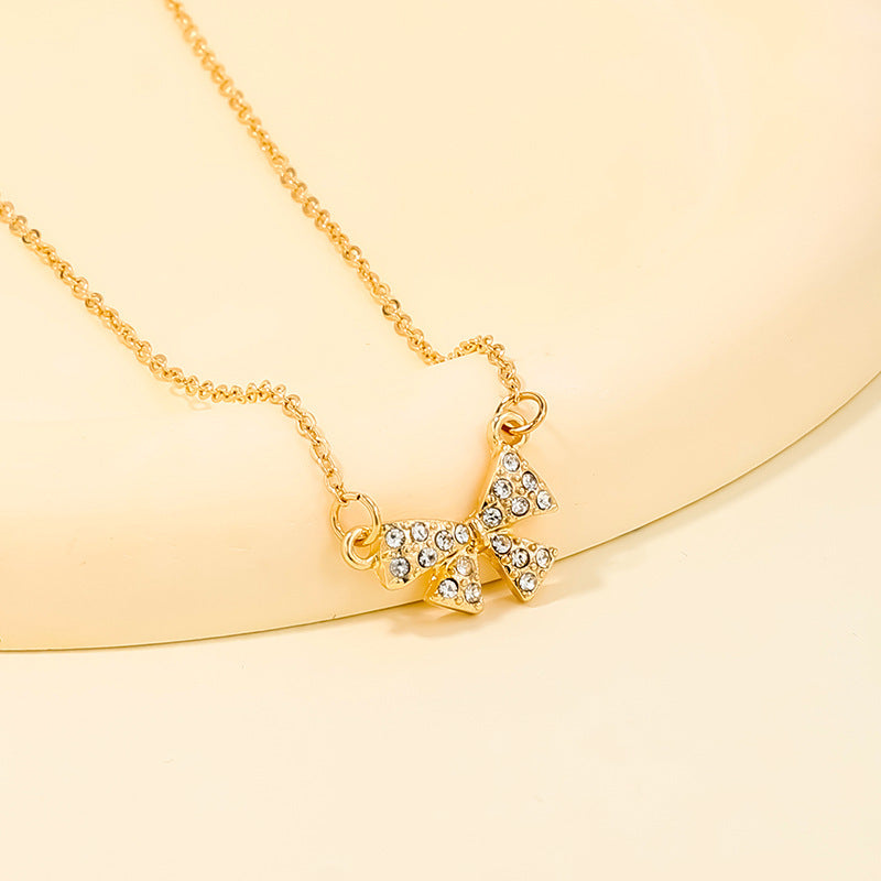 Sweet Light Luxury Bow Necklace for