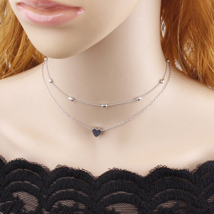 Multi-Layer Necklace – Heart, Moon & Star Pendant