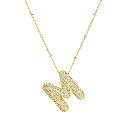 Bubble Balloon A-Z Letter Pendant Necklace