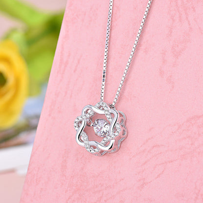 Zircon Round Square Double Pendant Necklace