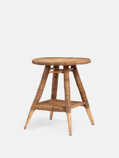 Malawi Round Side Table - Handmade Cane