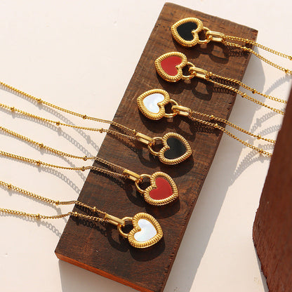 Double-Sided Color Heart-Shaped Necklace