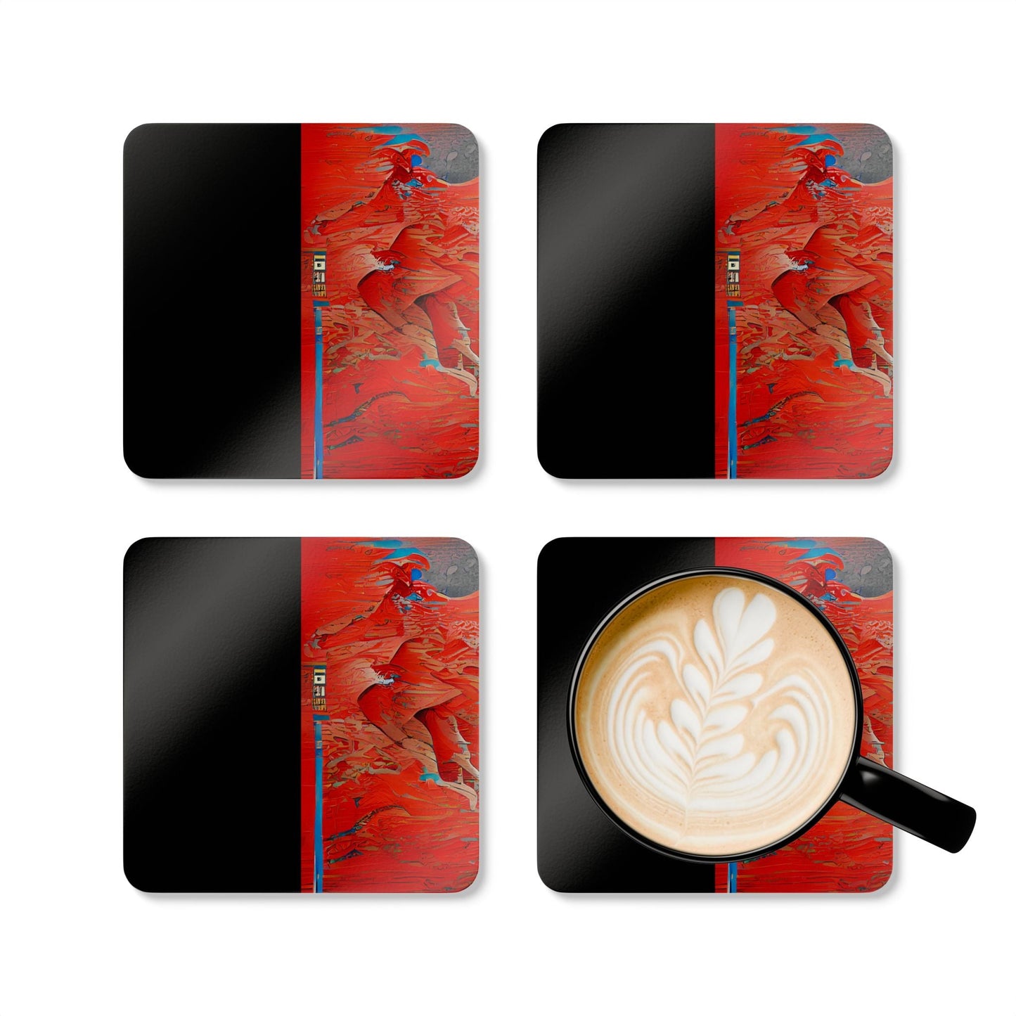 Half Black Half Hónghǎi - Coaster Set