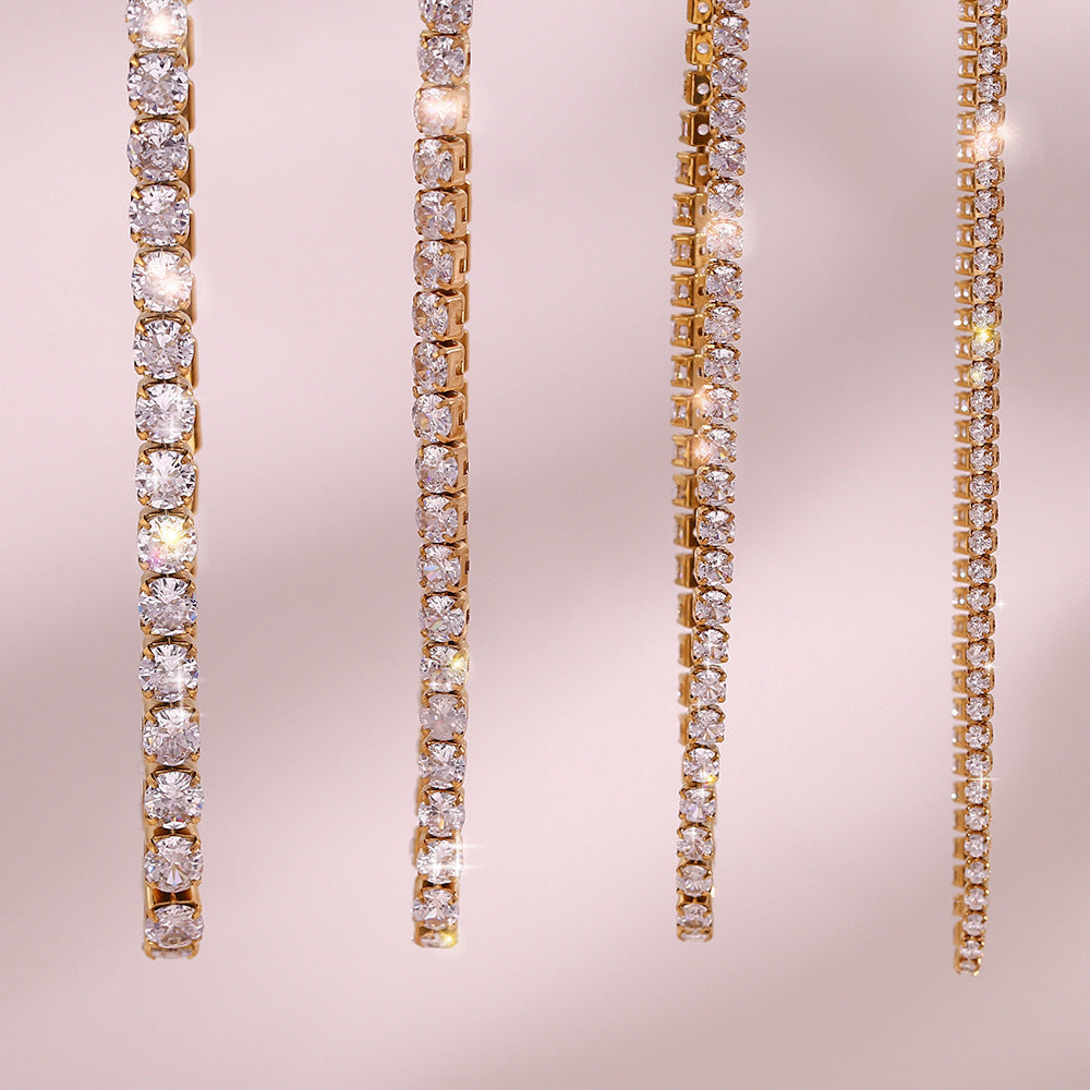 Stainless Steel Zircon Bracelet & Necklace Set