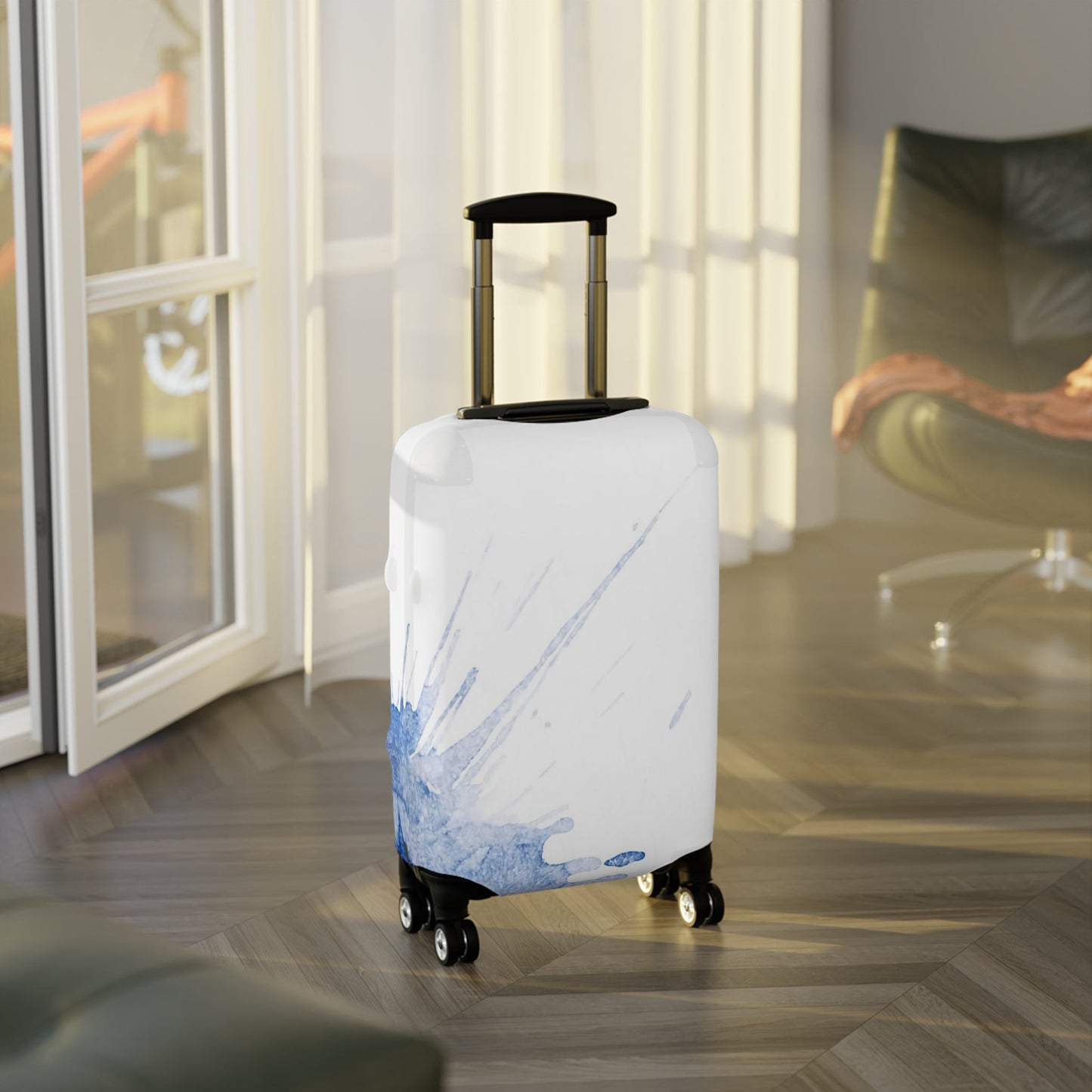 Watercolour Blue Splash – Protective Suitcase Cover