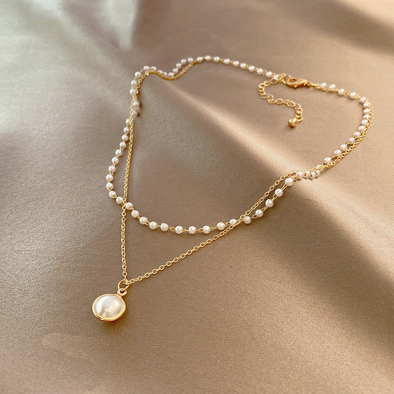Double-Layer Pearl Clavicle Necklace