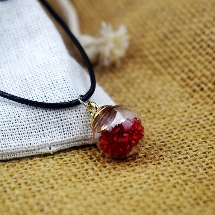 Dried Flower in Waterdrop Necklace & Bracelet Set