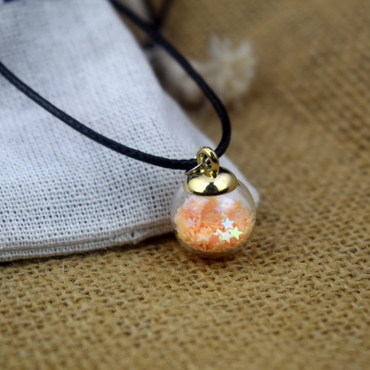 Dried Flower in Waterdrop Necklace & Bracelet Set