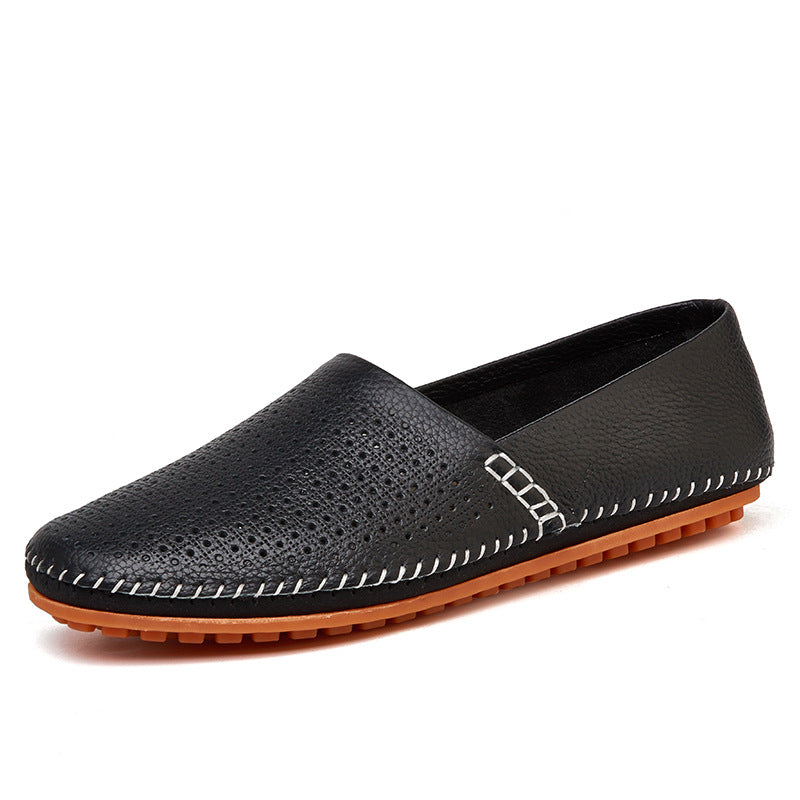 Summer First Layer Cowhide Casual Driving Shoes