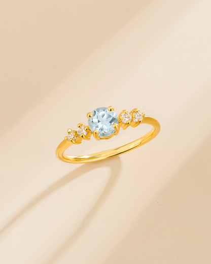 Sky Blue Topaz Five Stone Ring in 18k Gold Vermeil