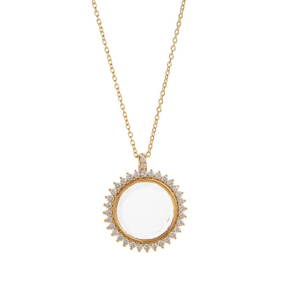 Retro Personalized Glass Charm Locket Box Necklace