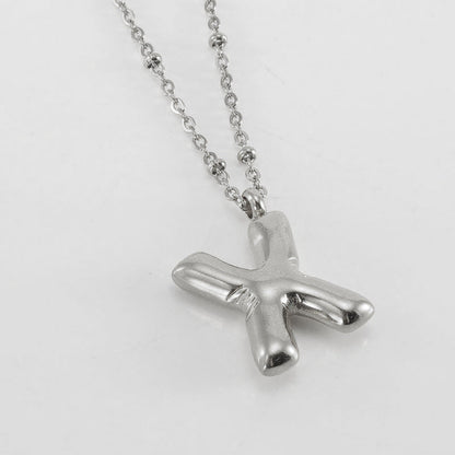 Bubble Letter Pendant Necklace A-Z