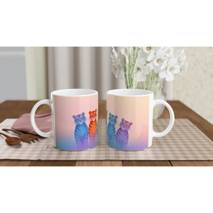 🌈 Colourful Tigers Dream Mug – Vibrant Jungle Fantasy Ceramic Cup 🐅✨