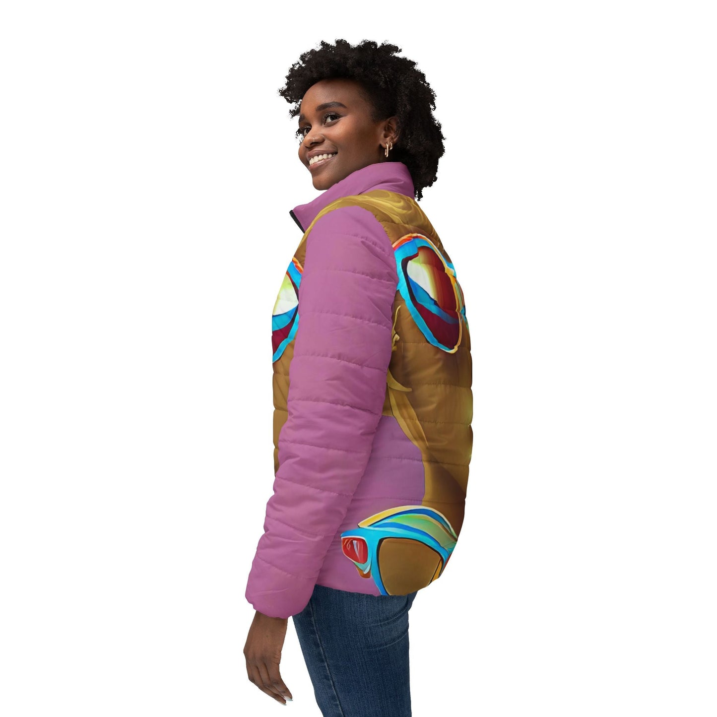 Retro Cool Pink - Womens Puffer Jacket