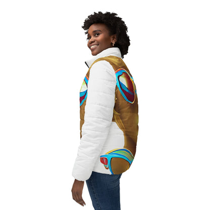 Retro Cool White - Womens Puffer Jacket