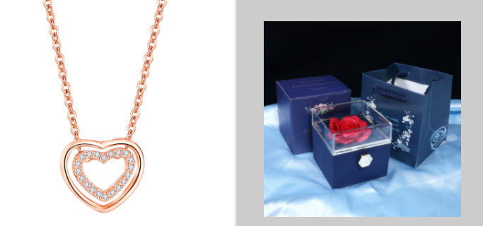 Double Heart Pendant Necklace