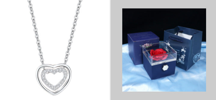 Double Heart Pendant Necklace