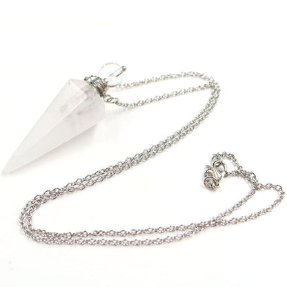 Crystal Stone Cone Perfume Bottle Necklace