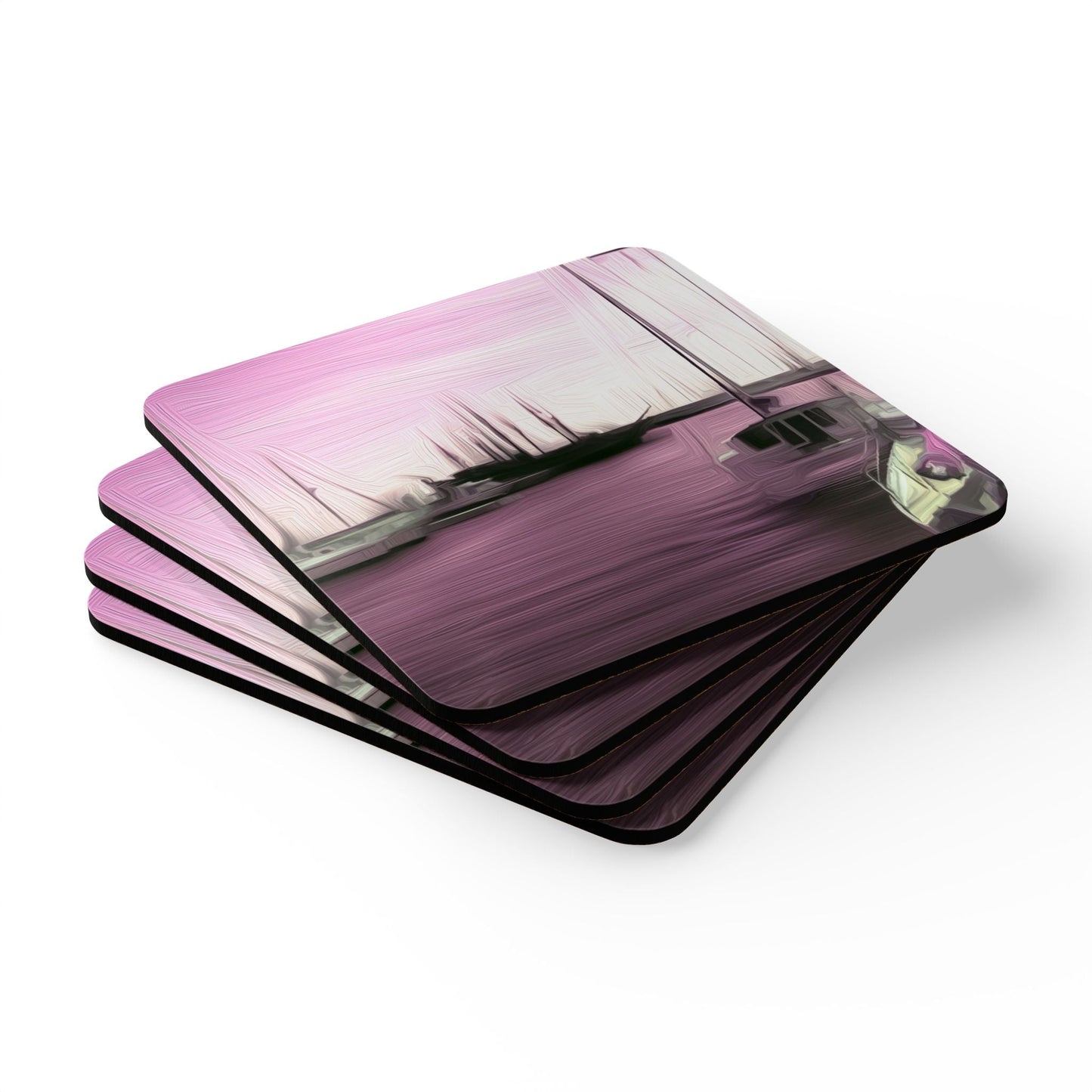 The Sleeping Yachts (at Evening) - Coaster Set