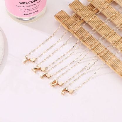 Alphabet A-Z Heart Pendant Necklace
