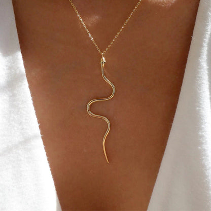 Simple Long Snake Necklace