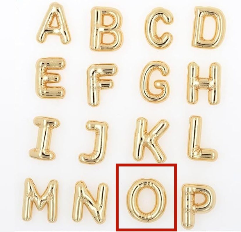 Glossy A-Z Letter Copper Pendant