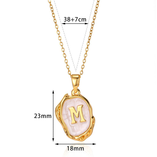 26 Letters Drop Oil Three Dimensional Necklace