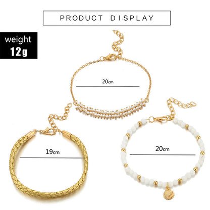 Bohemian 3 Piece Anklet Set