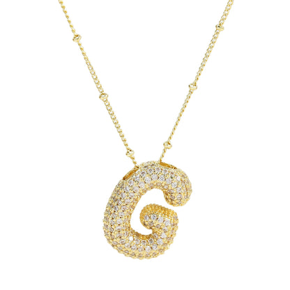 Bubble Balloon A-Z Letter Pendant Necklace