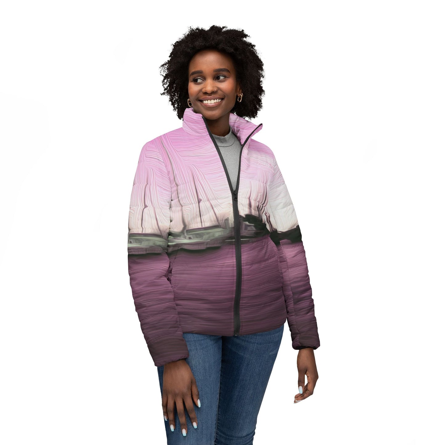 The Sleeping Yachts (at Evening) - Womens Puffer Jacket