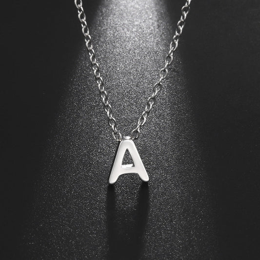 26 English Letter Steel Color Necklace