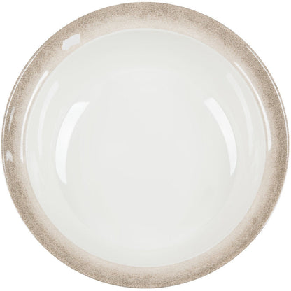 Jazz Round Melamine Bowl with Crackle-Finished Border 15" x 5"