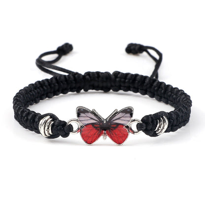 Adjustable Couple Butterfly Buckle Braided Bracelet