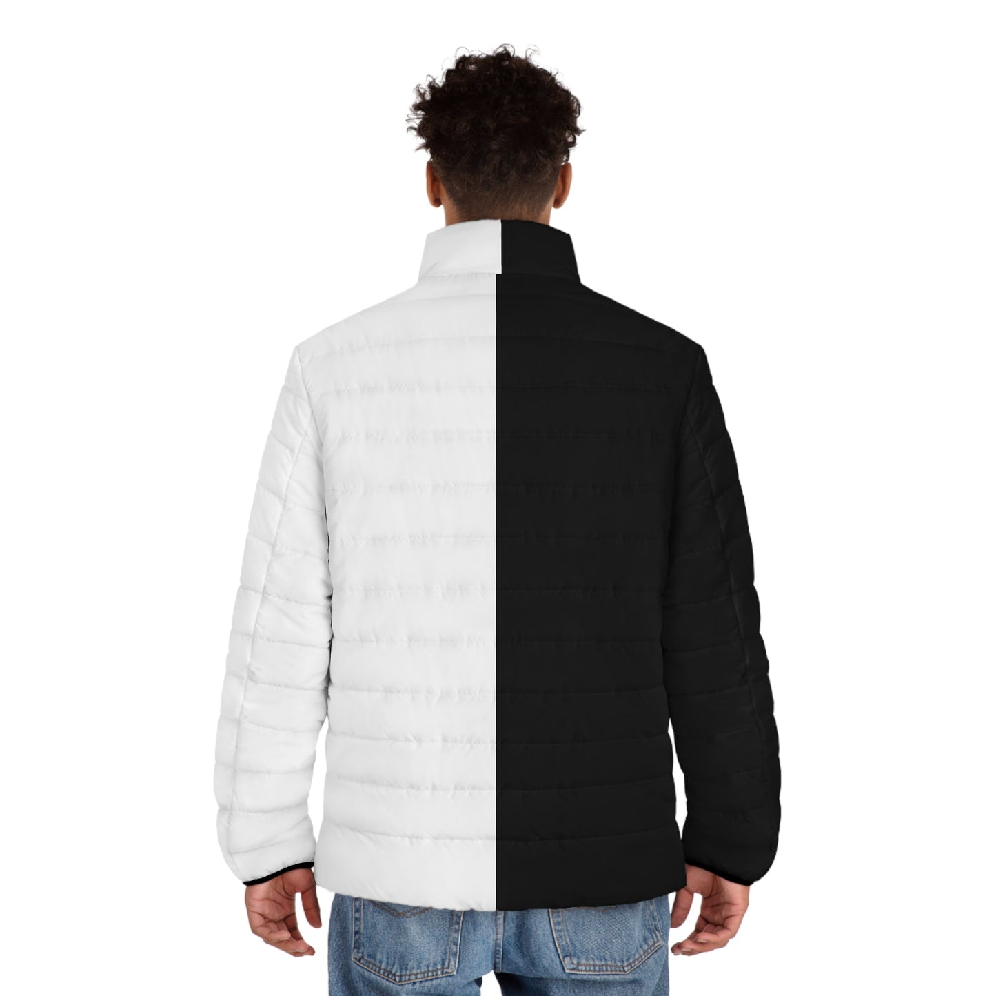 Half Black Half White - Mens Puffer Jacket