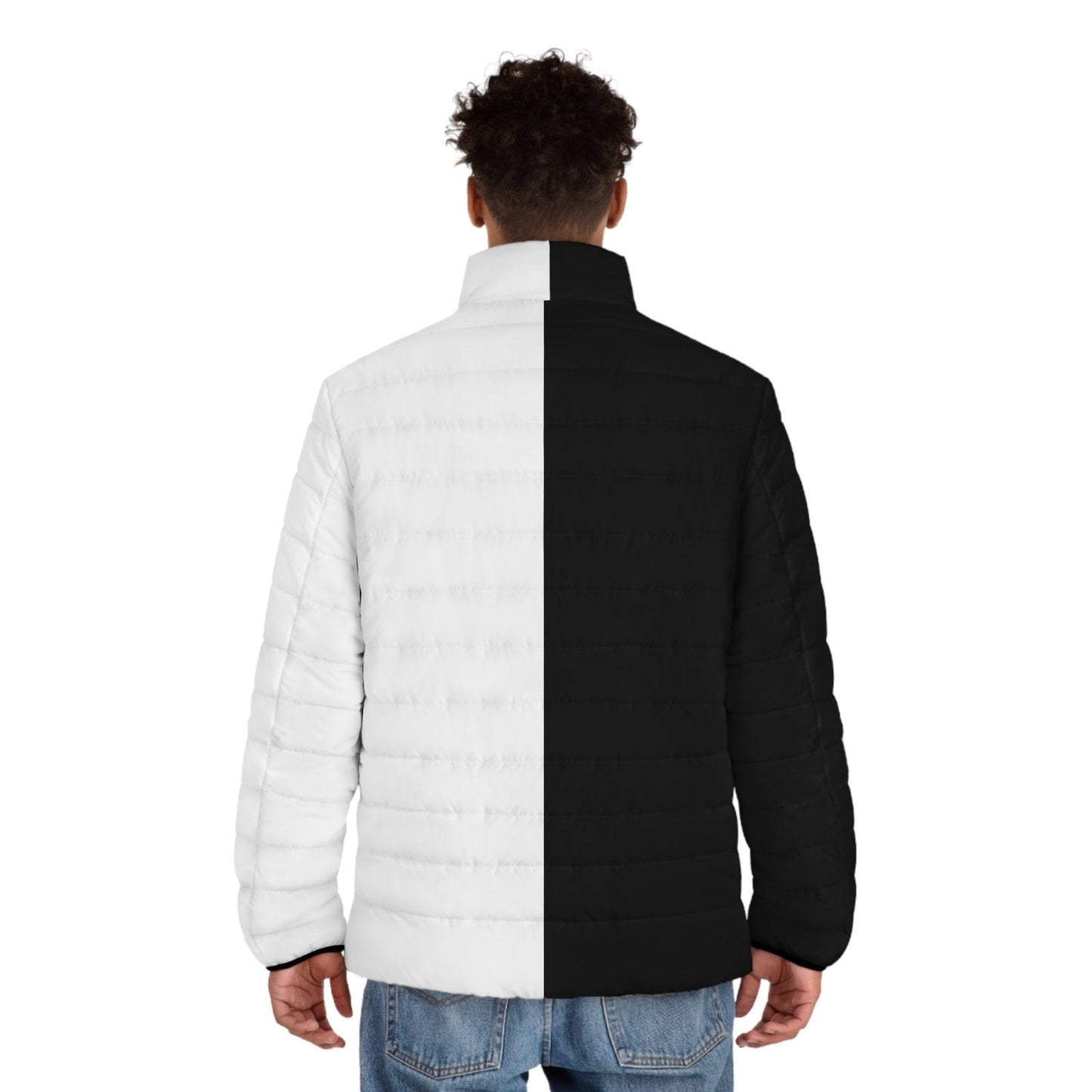 Half Black Half White - Mens Puffer Jacket