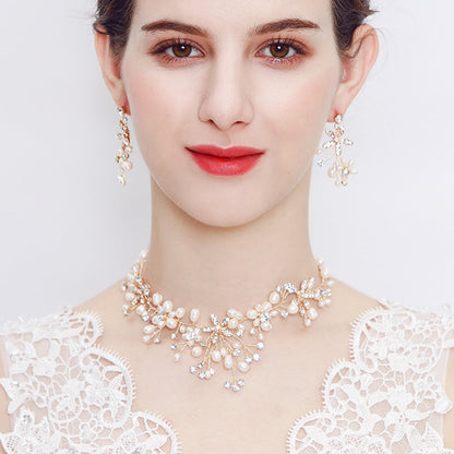 Pearl Necklace and Earring Set
