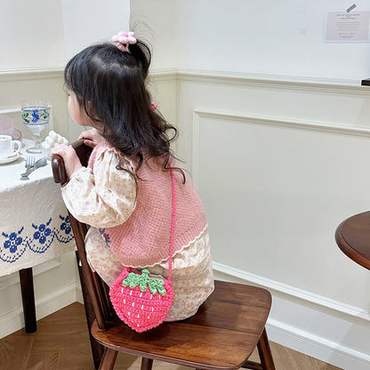 Handmade Knitted Wool Strawberry Crossbody Bag