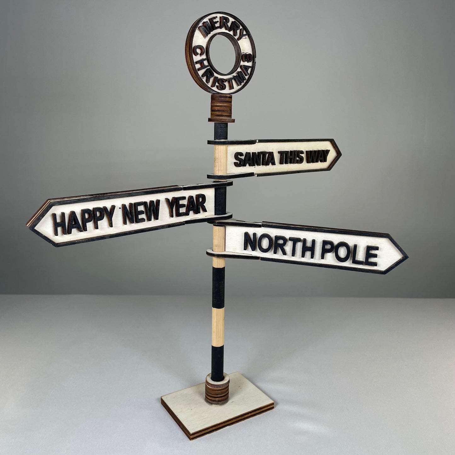 Christmas Direction Sign - Handmade Ornament