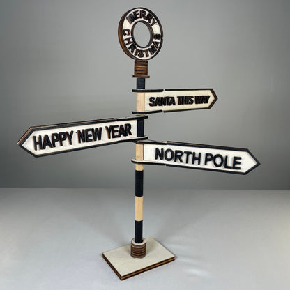 Christmas Direction Sign - Handmade Ornament