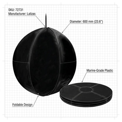 Lalizas Day Signal Ball Black 600mm Anchor Signal Marine Safety 4Boats 72731