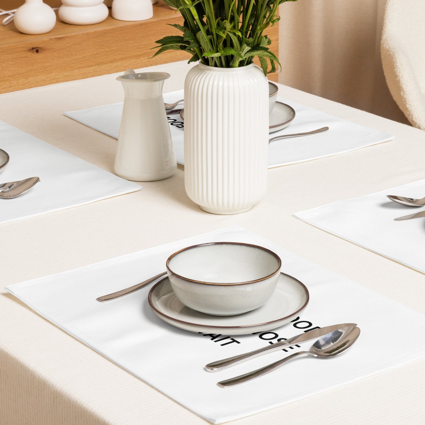 The Best Food Comes To Those Who Wait - White Placemat Set