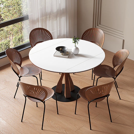 Caruso Round Extending Dining Table, Sintered Stone, White