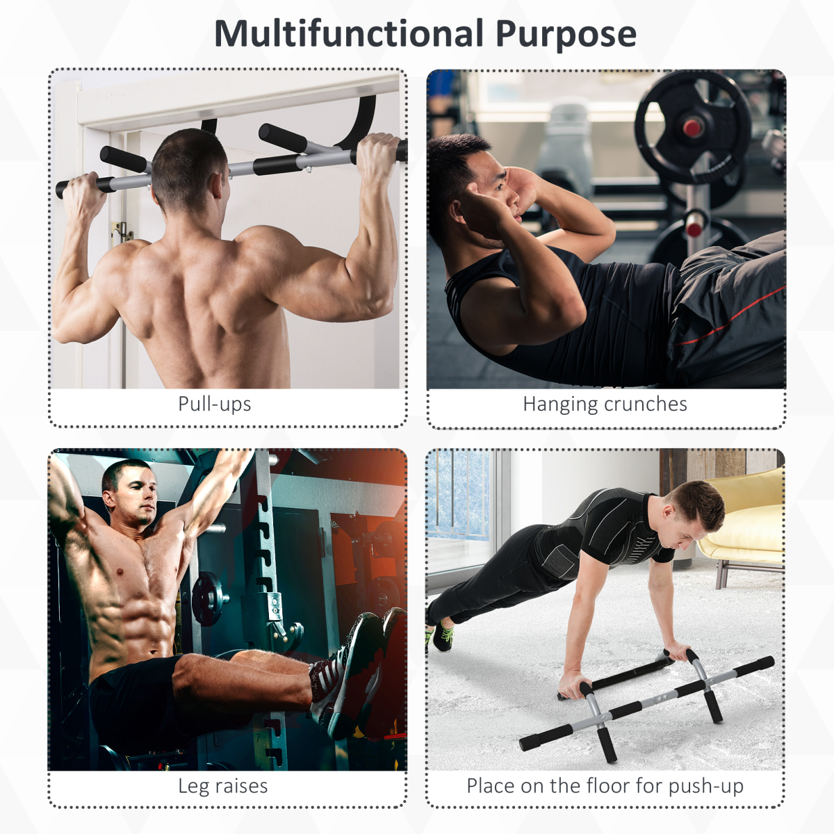 HOMCOM Indoor Fitness Door Horizontal Bar Pull-ups Home Gym Upper Body Workout