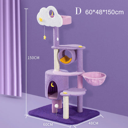 Díaz Cat Climber, Cat Tree, Coral Fleece, Purple