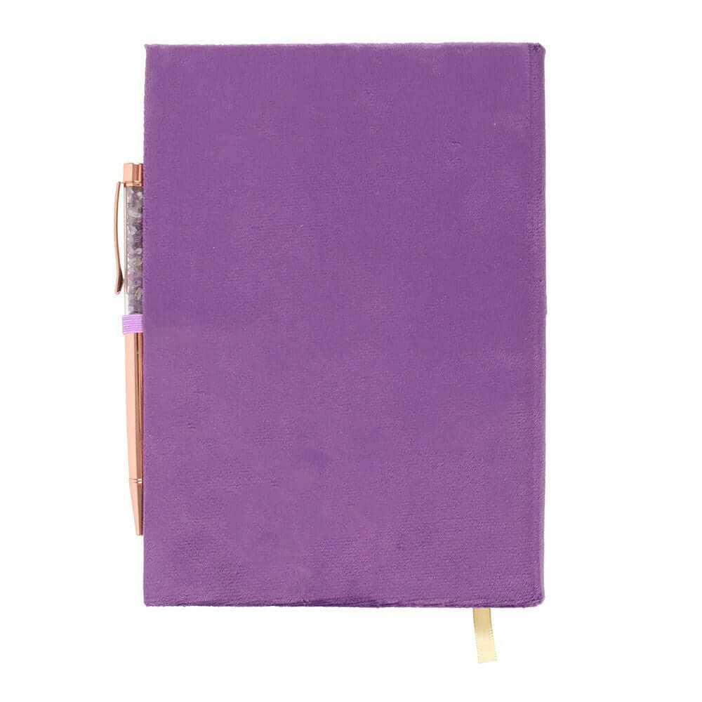 Gothic Gifts Journal with Book of Spells Print and Amethyst Crystal Pen